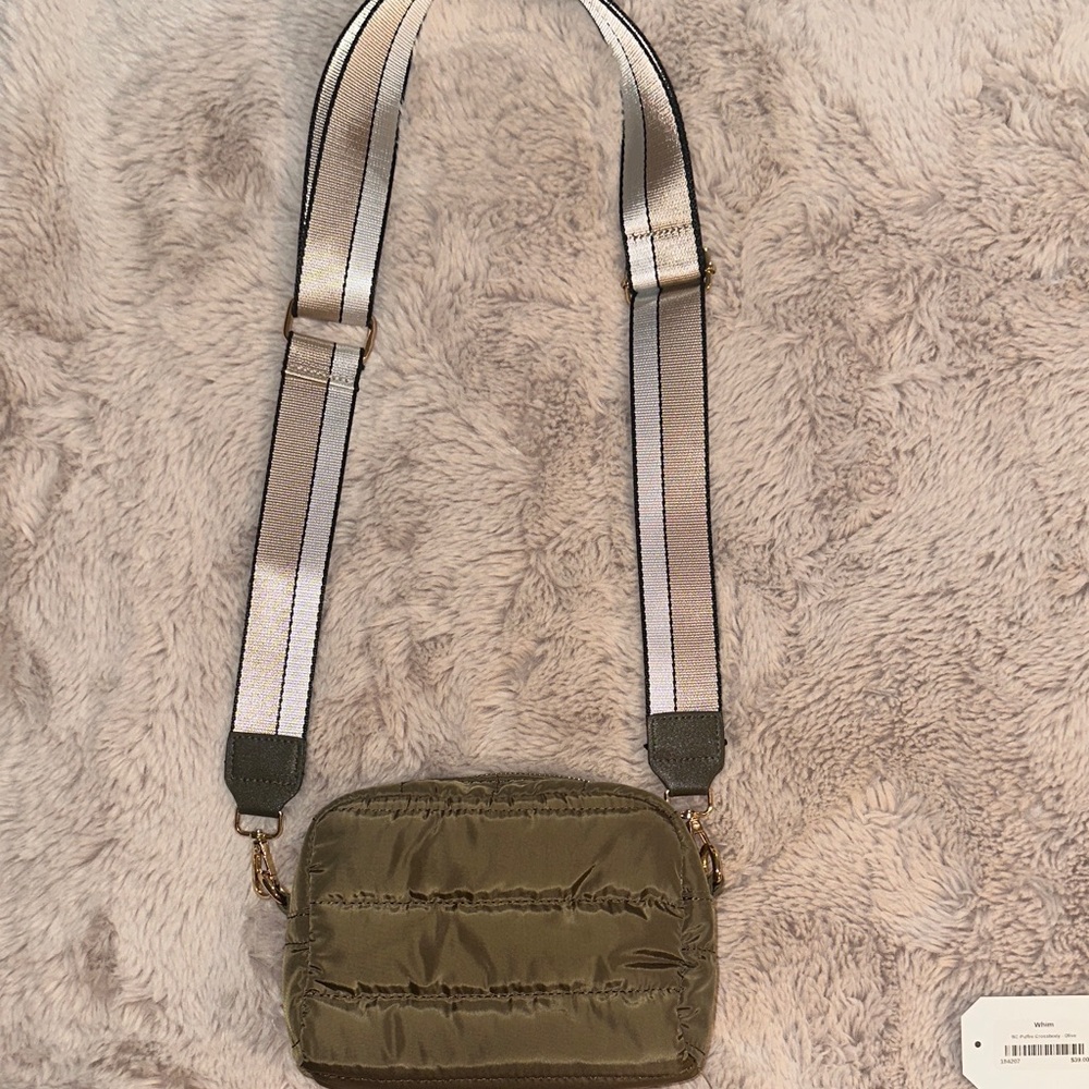 Olive Crossbody Bag with Adjustable Strap
